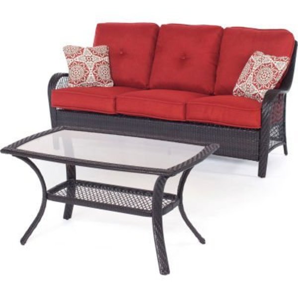 Almo Fulfillment Services Llc Hanover® Orleans 2 Piece Patio Set, Autumn Berry/French Roast ORLEANS2PC-B-BRY